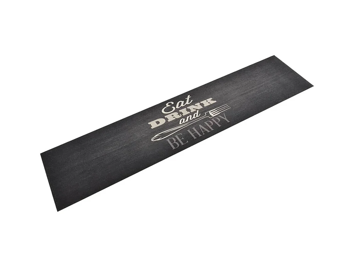 Tapis de cuisine lavable impression cuisine noir 60x300 cm