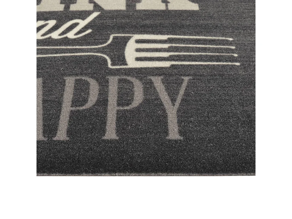Tapis de cuisine lavable impression cuisine noir 60x300 cm