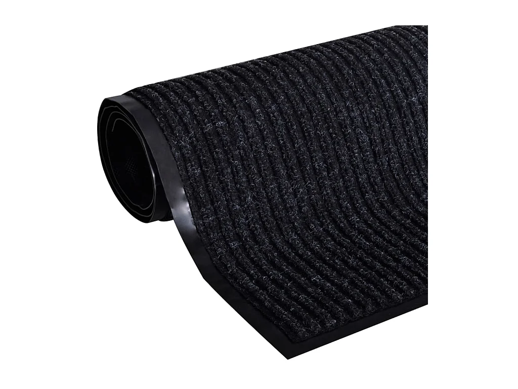 Schwarze Fußmatte 117x220 cm PVC