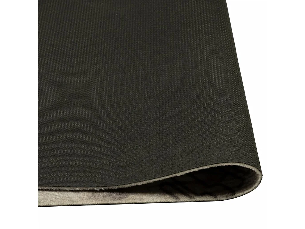 Tapis de cuisine lavable imprimé café gris 45x150 cm velours