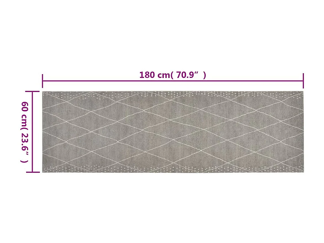 Alfombra de cocina lavable estampado rombos terciopelo 60x180 cm