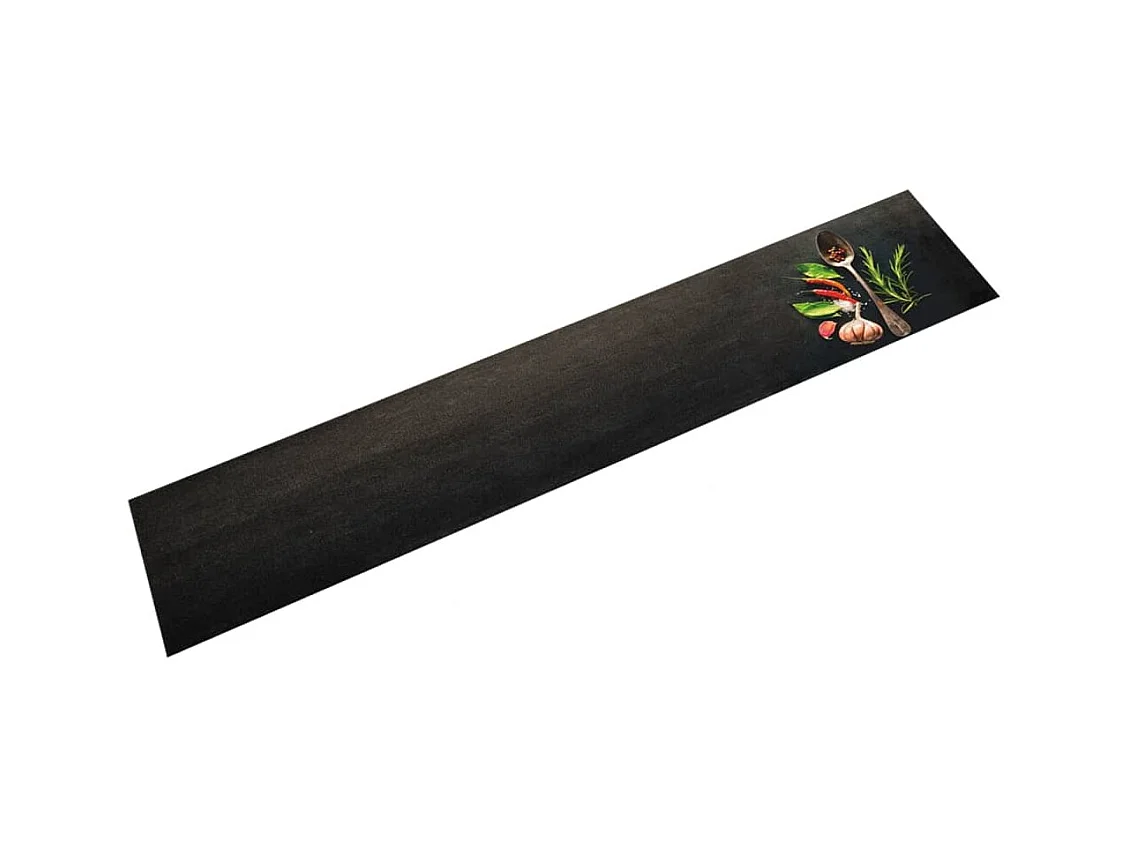 Tapis de cuisine lavable impression d'épices 60x300 cm velours