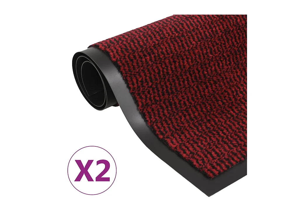 Zerbini rettangolari 2 pz 80 x 120 cm Rosso