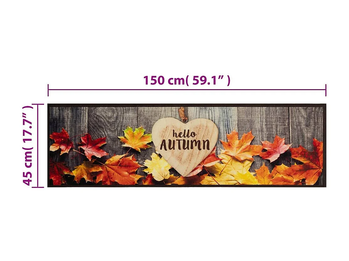 Tapis de cuisine lavable impression d'automne 45x150 cm velours