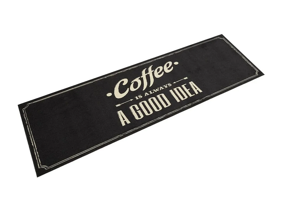 Tapis de cuisine lavable texte Coffee 45x150 cm velours