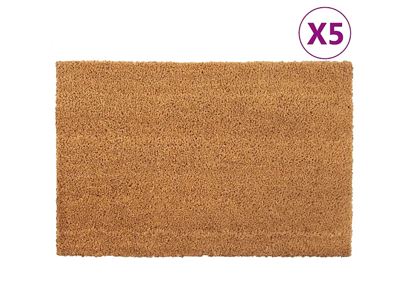 Deurmat 5 stuks naturel 40x60 cm getuft kokosvezel