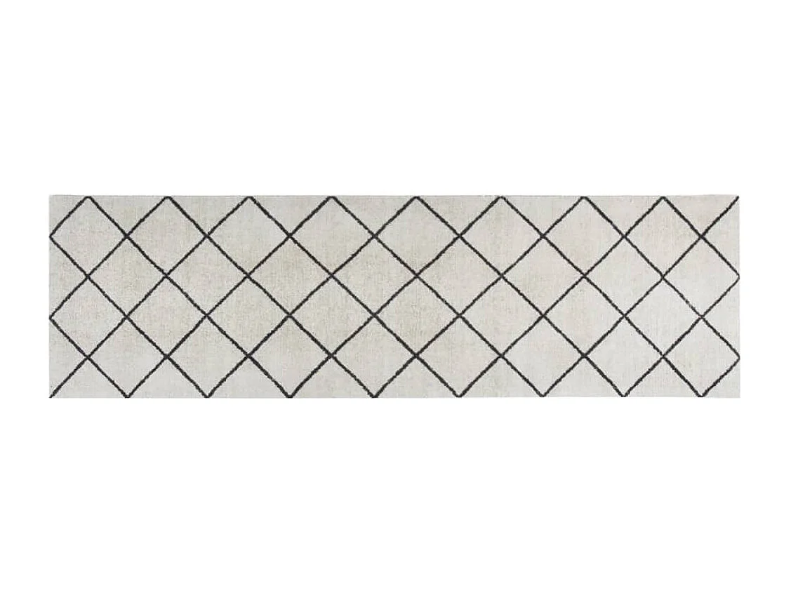 Alfombra de cocina lavable estampado cuadros 60x180 cm terciopelo