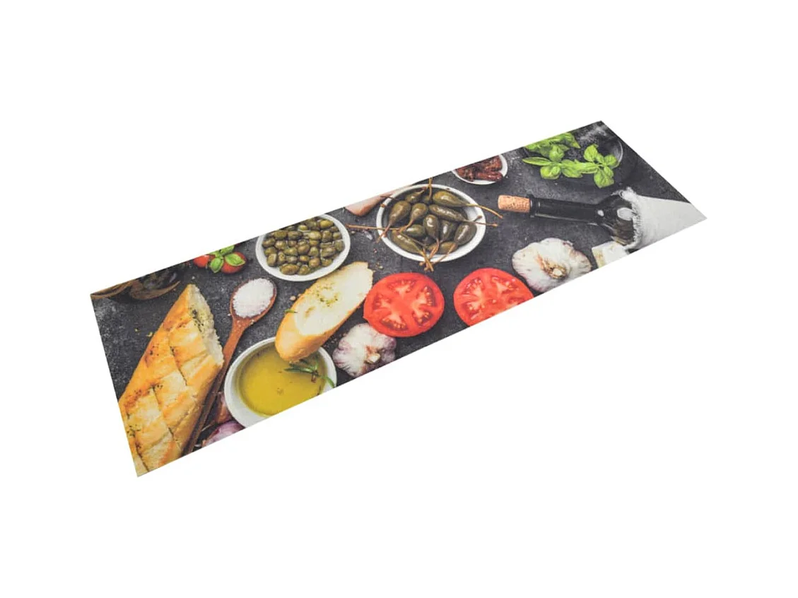 Wasbaar keukenkleed wijn diner print 45x150 cm fluweel