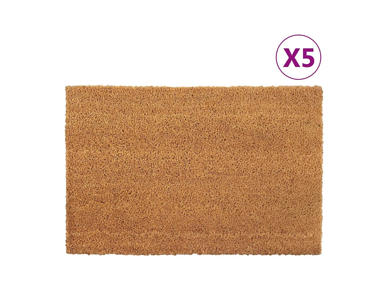 Tapis de porte 5 pcs naturel 40x60 cm fibre de coco touffeté