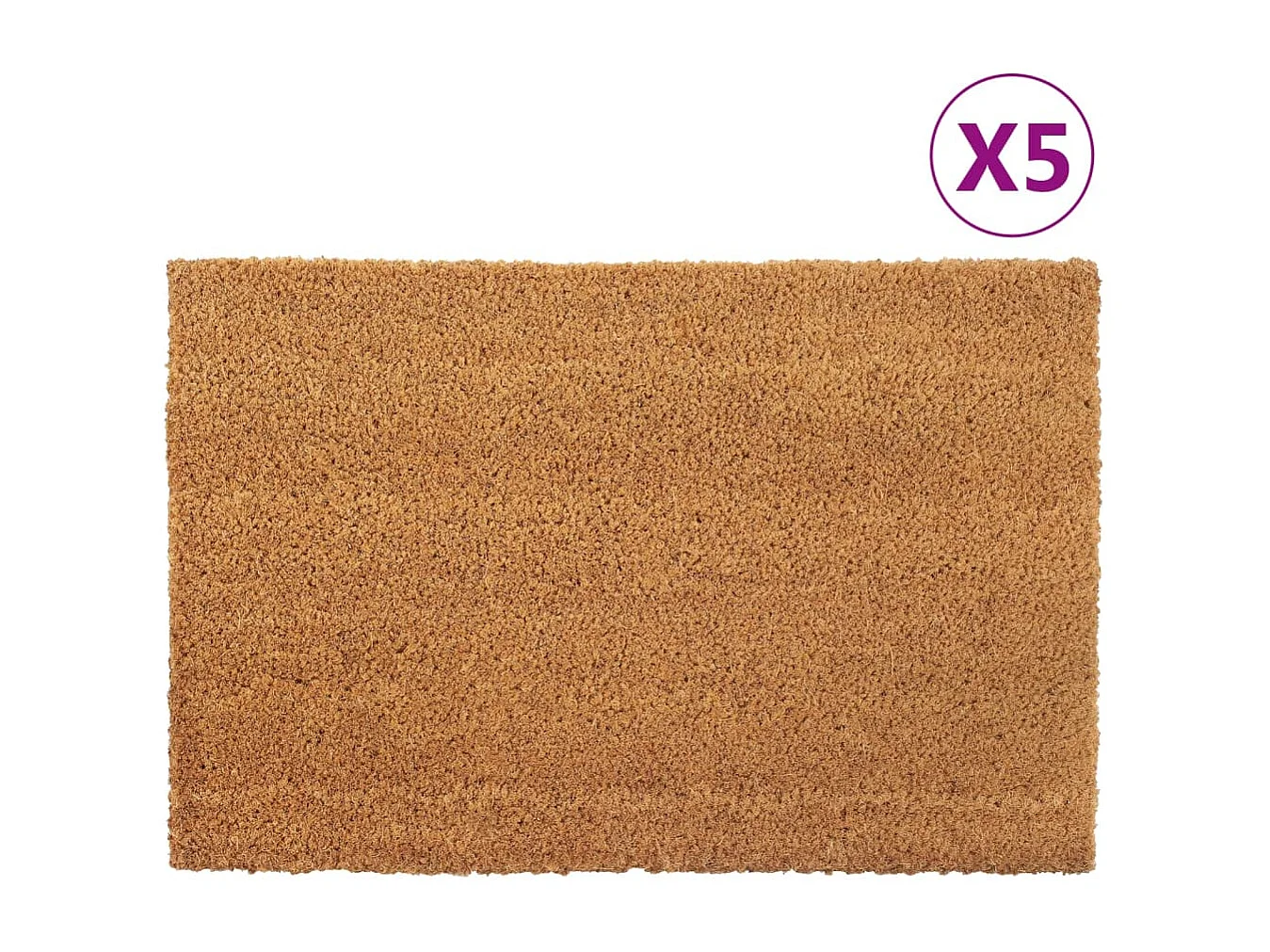 Zerbino 5 pz naturale 40x60 cm taftato in fibra di cocco