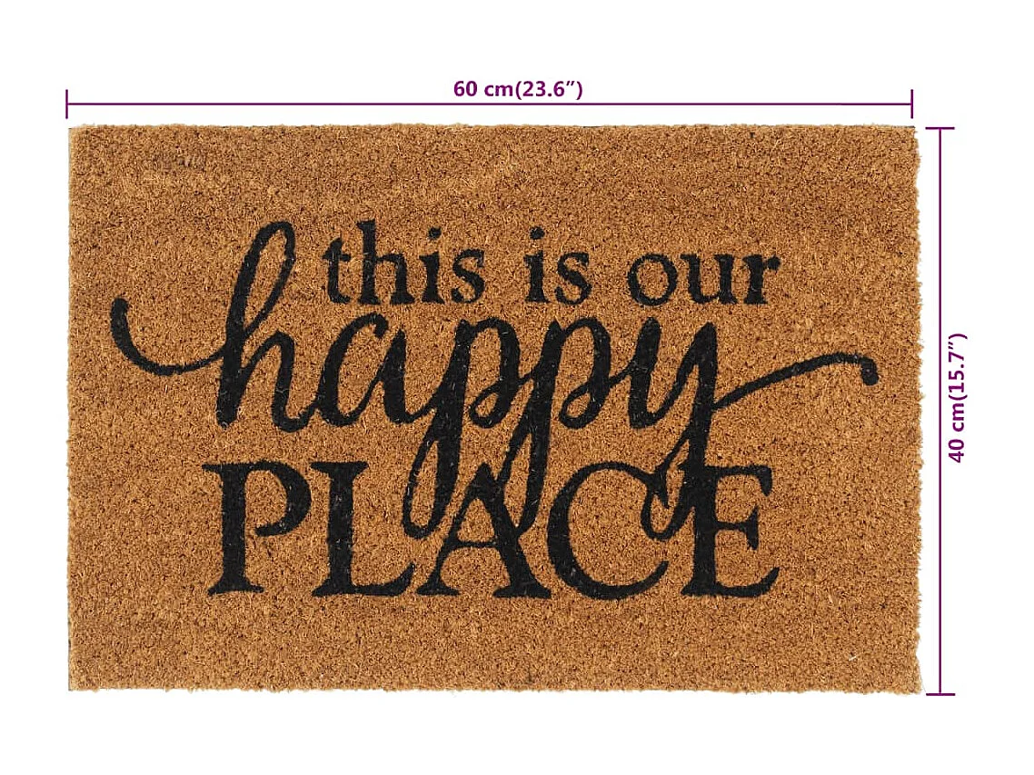 Zerbino naturale 40x60 cm capitonnè in fibra di cocco