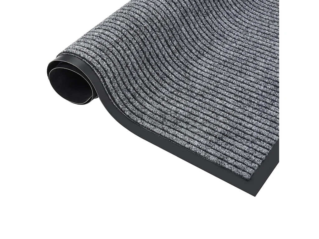 Capacho listrado cinza 80x120 cm