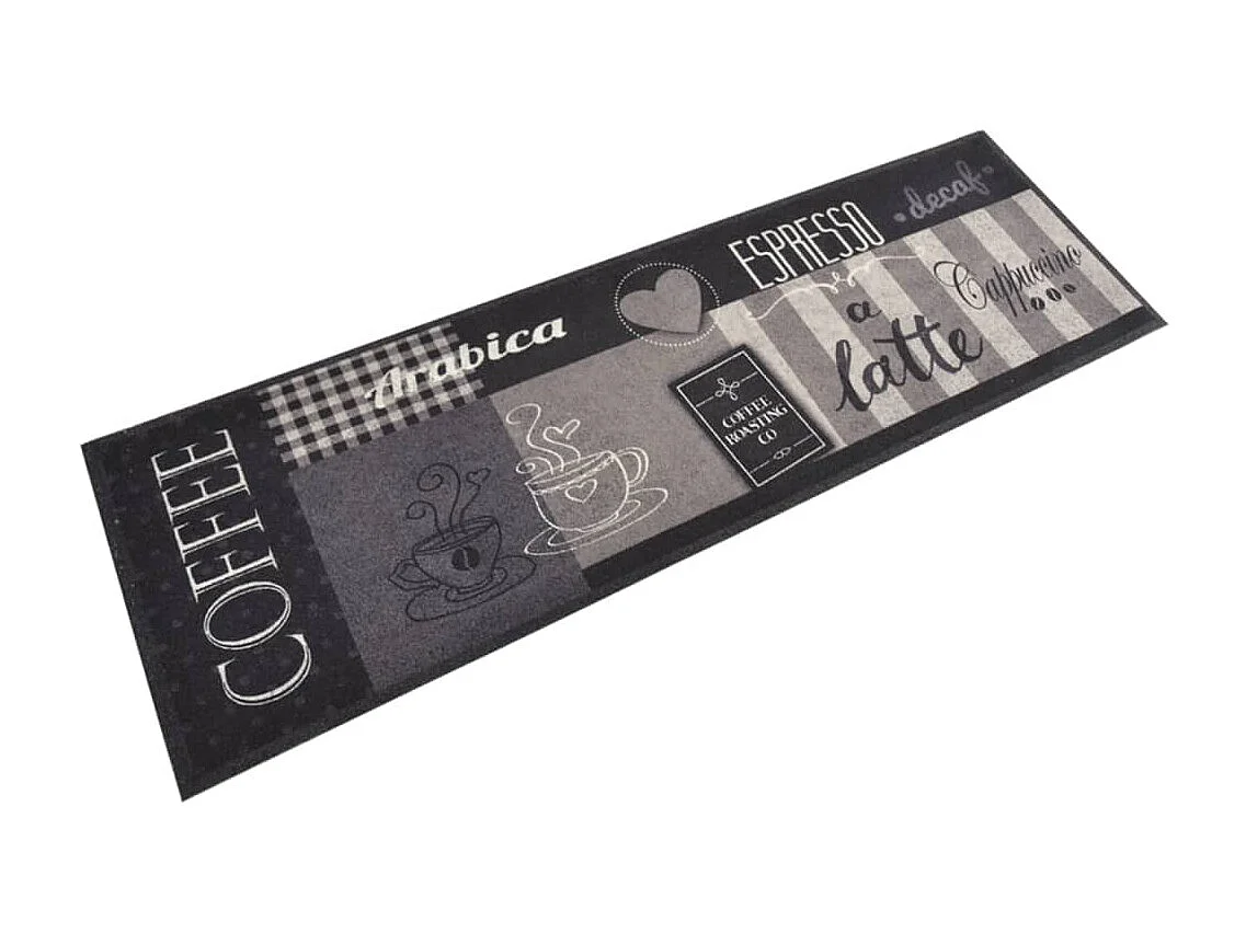 Tappeto da cucina lavabile stampa caffè nero 60x180 cm in velluto