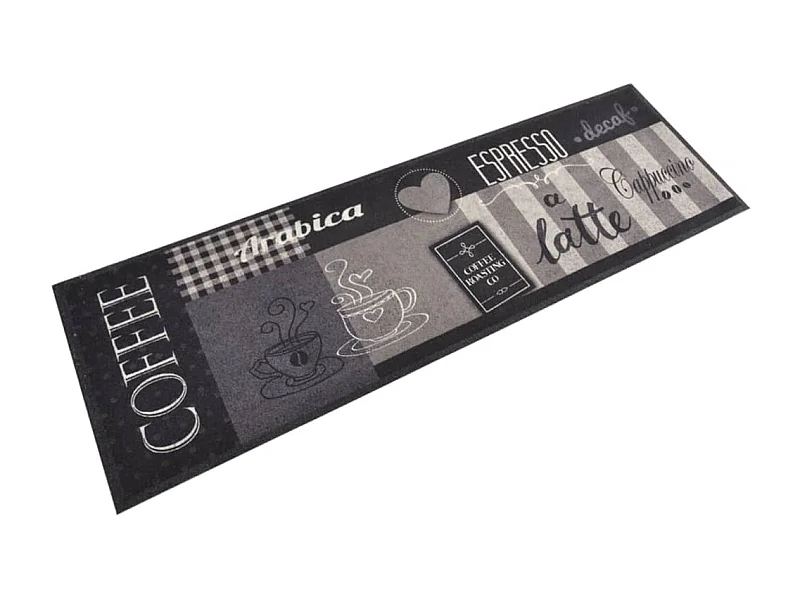 Tappeto da cucina lavabile stampa caffè nero 60x180 cm in velluto