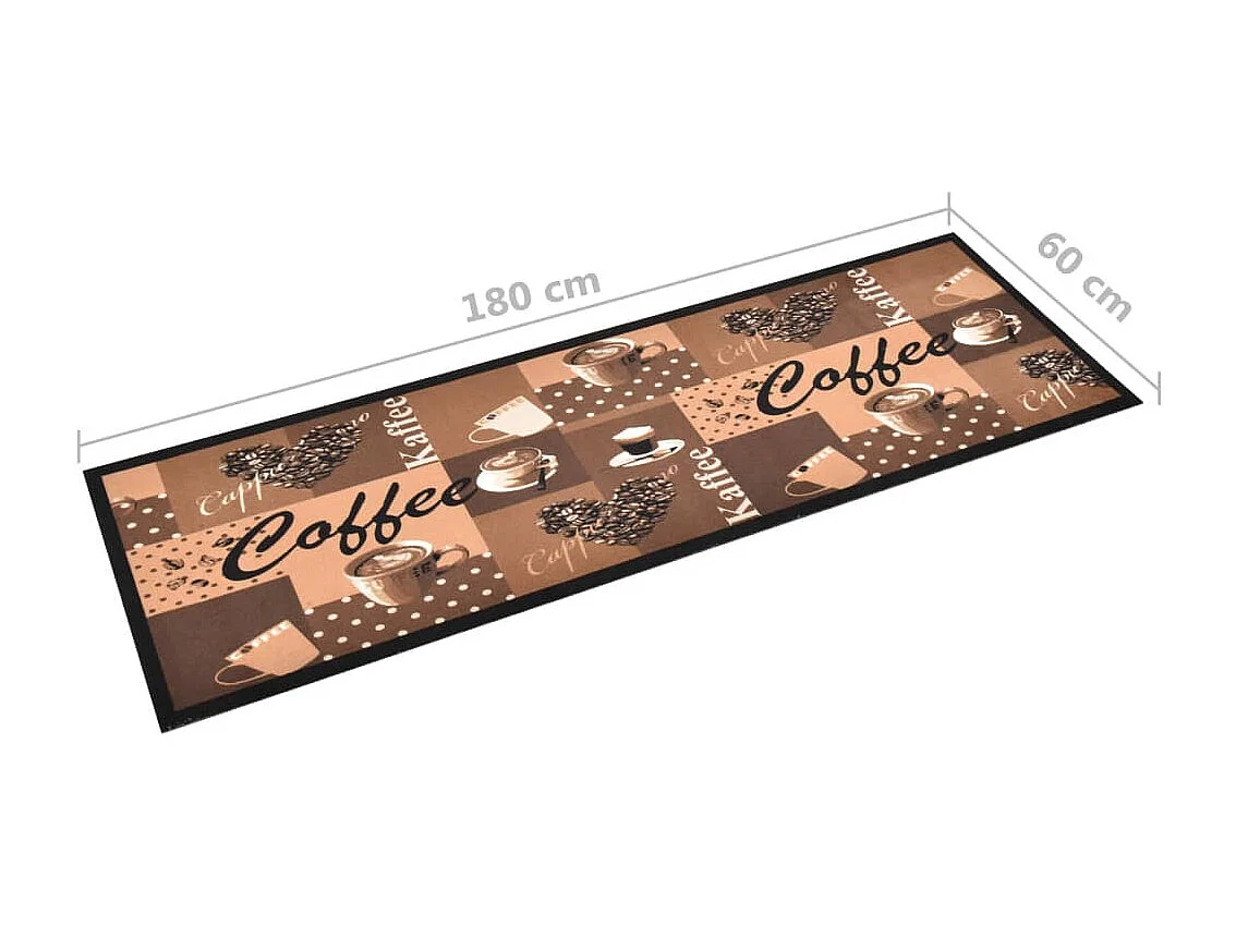 Tappeto da cucina lavabile Marrone caffè 60x180 cm