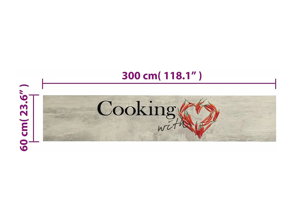 Alfombra de cocina lavable estampada Cooking chili 60x300 cm