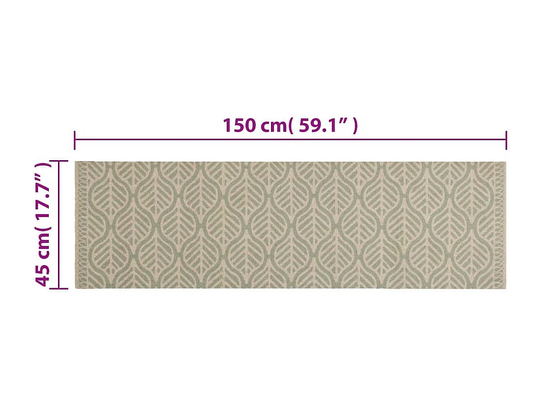 Tappeto da cucina lavabile con stampa foglie 45x150 cm in velluto