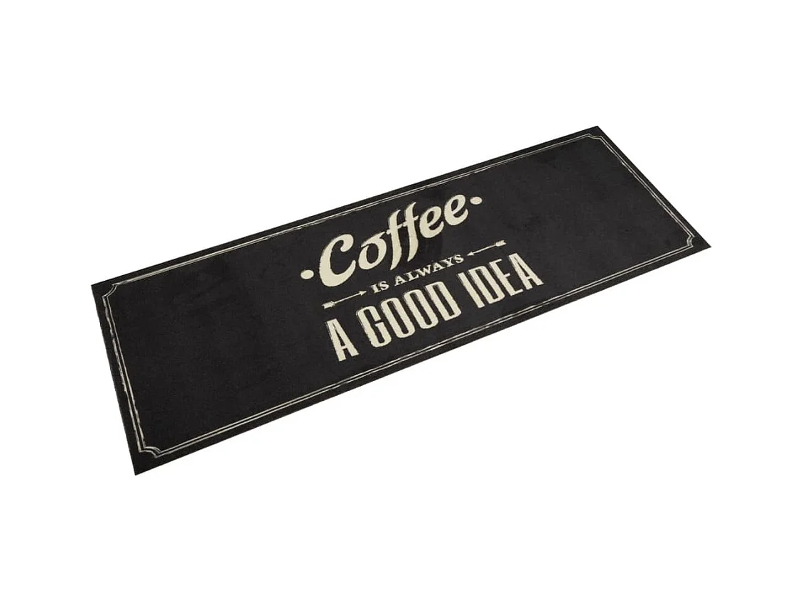 Wasbaar keukenkleed Koffie tekst 60x180 cm fluweel