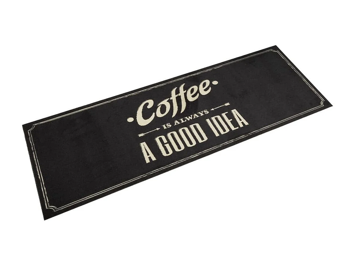 Tapis de cuisine lavable texte Coffee 60x180 cm velours