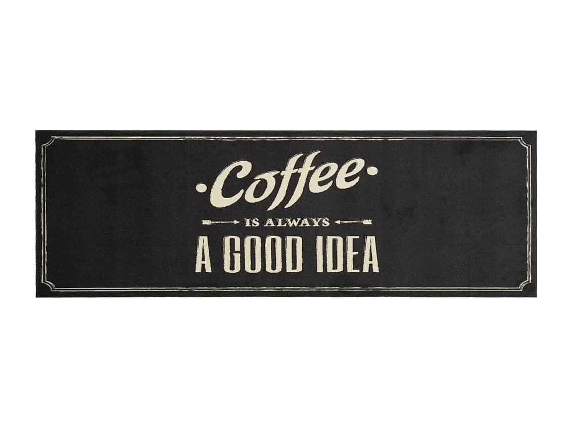 Tapis de cuisine lavable texte Coffee 60x180 cm velours