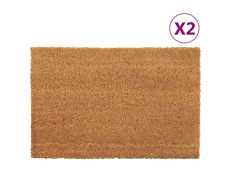 Tapis de porte 2 pcs naturel 40x60 cm fibre de coco touffeté