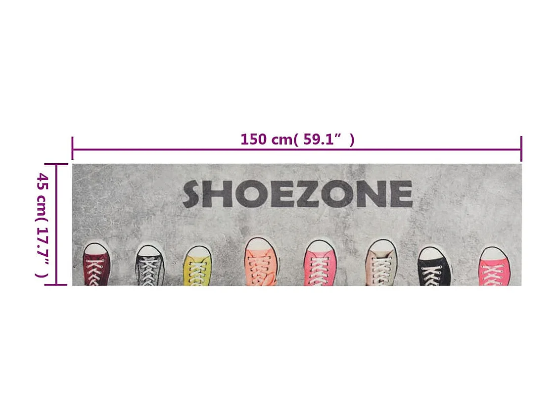 Tapis de cuisine lavable impression shoezone 45x150 cm velours