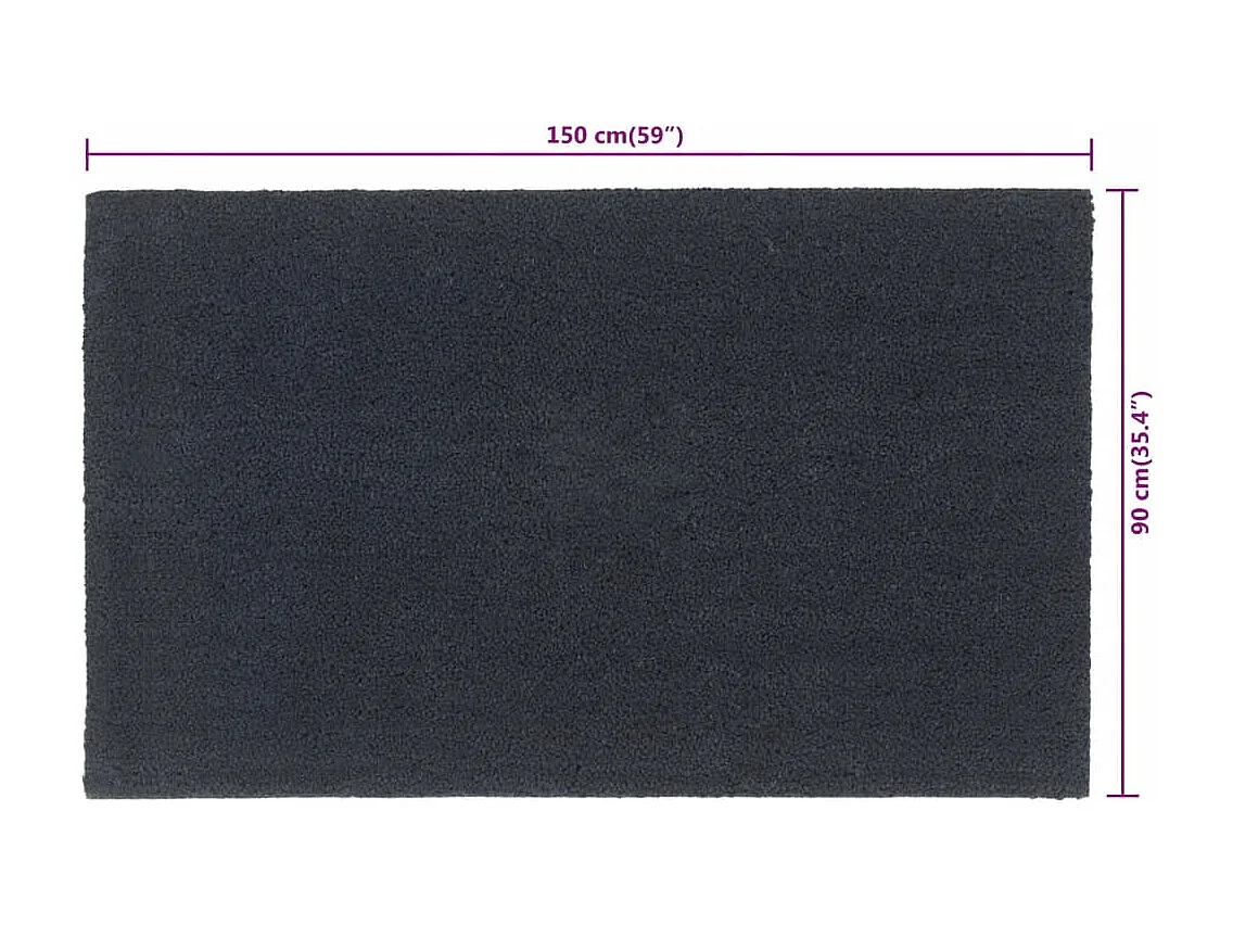 Dunkelgraue Fußmatte 90x150 cm, getuftete Kokosfaser