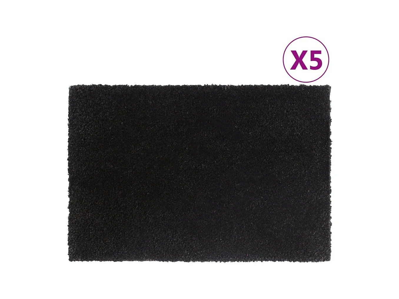 Tapis de porte 5 pcs noir 40x60 cm fibre de coco touffeté