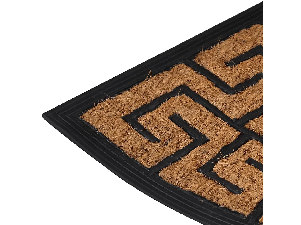 Tapis de porte demi-rond 45x75 cm caoutchouc et fibre de coco