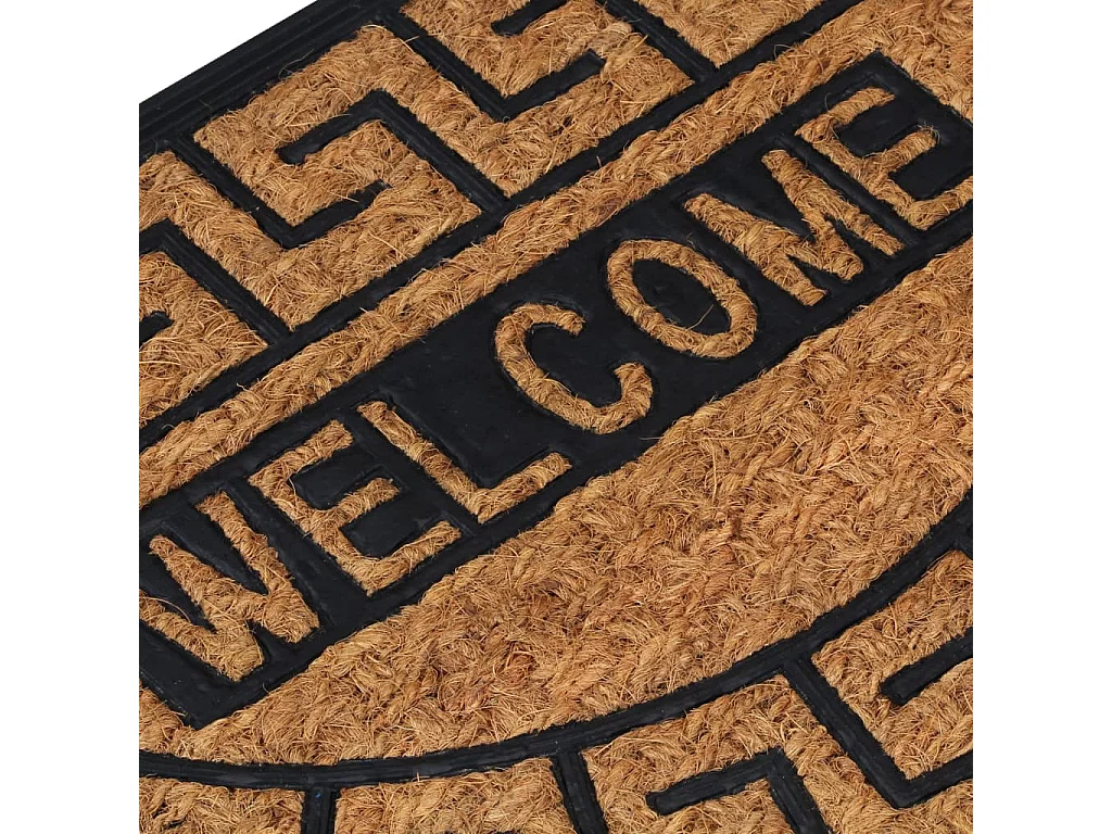 Tapis de porte demi-rond 45x75 cm caoutchouc et fibre de coco