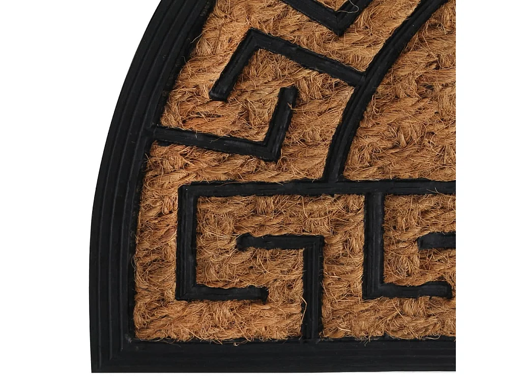 Tapis de porte demi-rond 45x75 cm caoutchouc et fibre de coco
