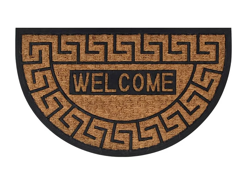 Tapis de porte demi-rond 45x75 cm caoutchouc et fibre de coco