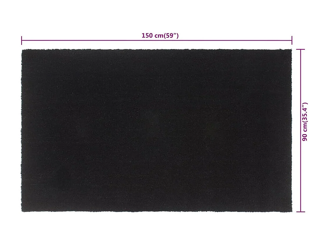 Zerbino nero 90x150 cm in fibra di cocco capitonnè