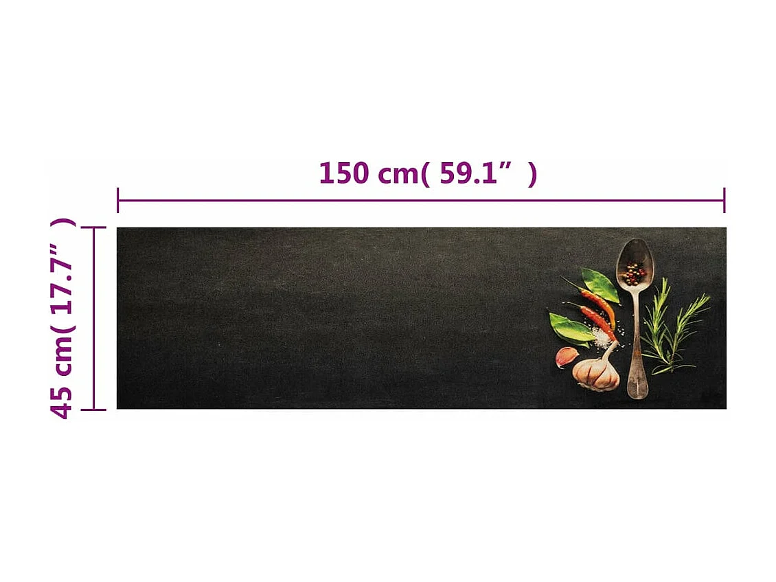 Alfombra de cocina lavable estampado especias 45x150 cm terciopelo