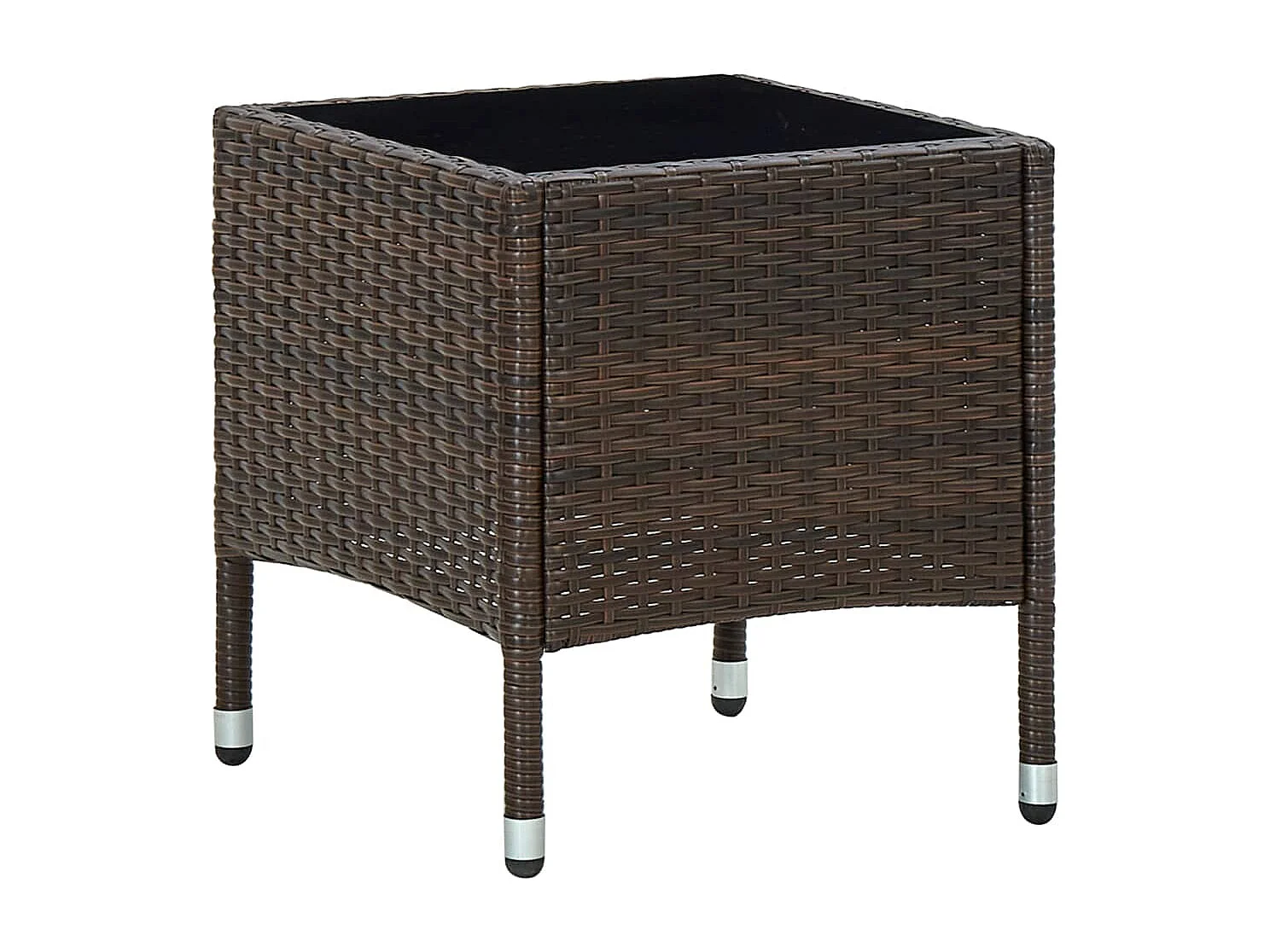 Mesa de jardim 40x40x45 vime PE castanho