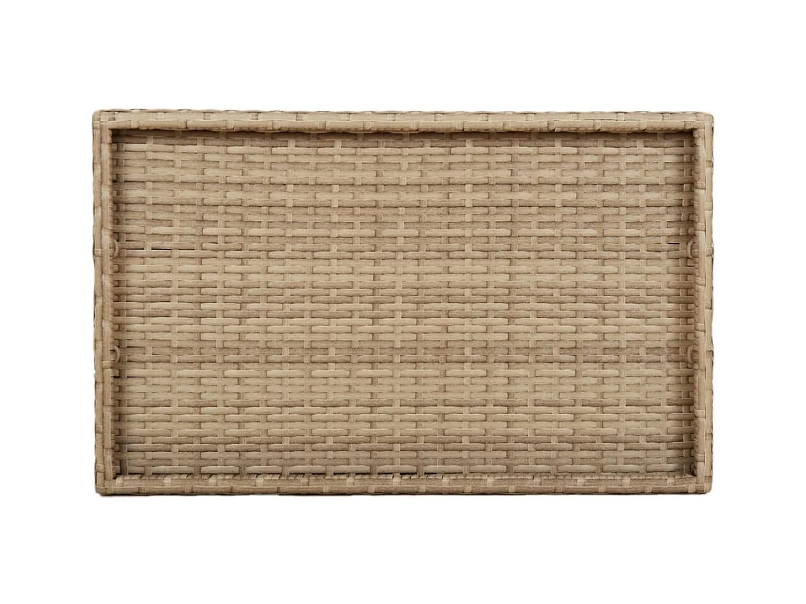 Dienbladtafel inklapbaar 65x40x75 cm poly rattan beige