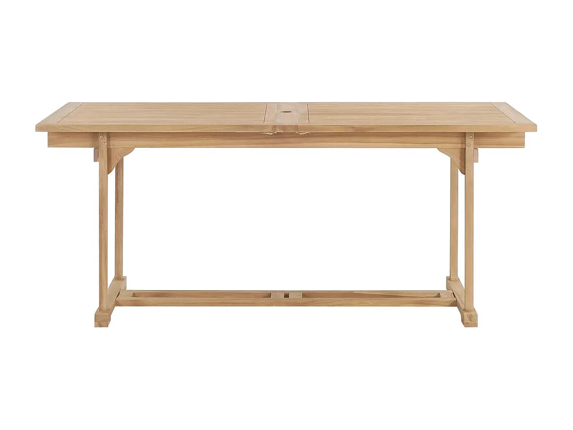 Table extensible de jardin 180-280x100x75 cm Teck solide