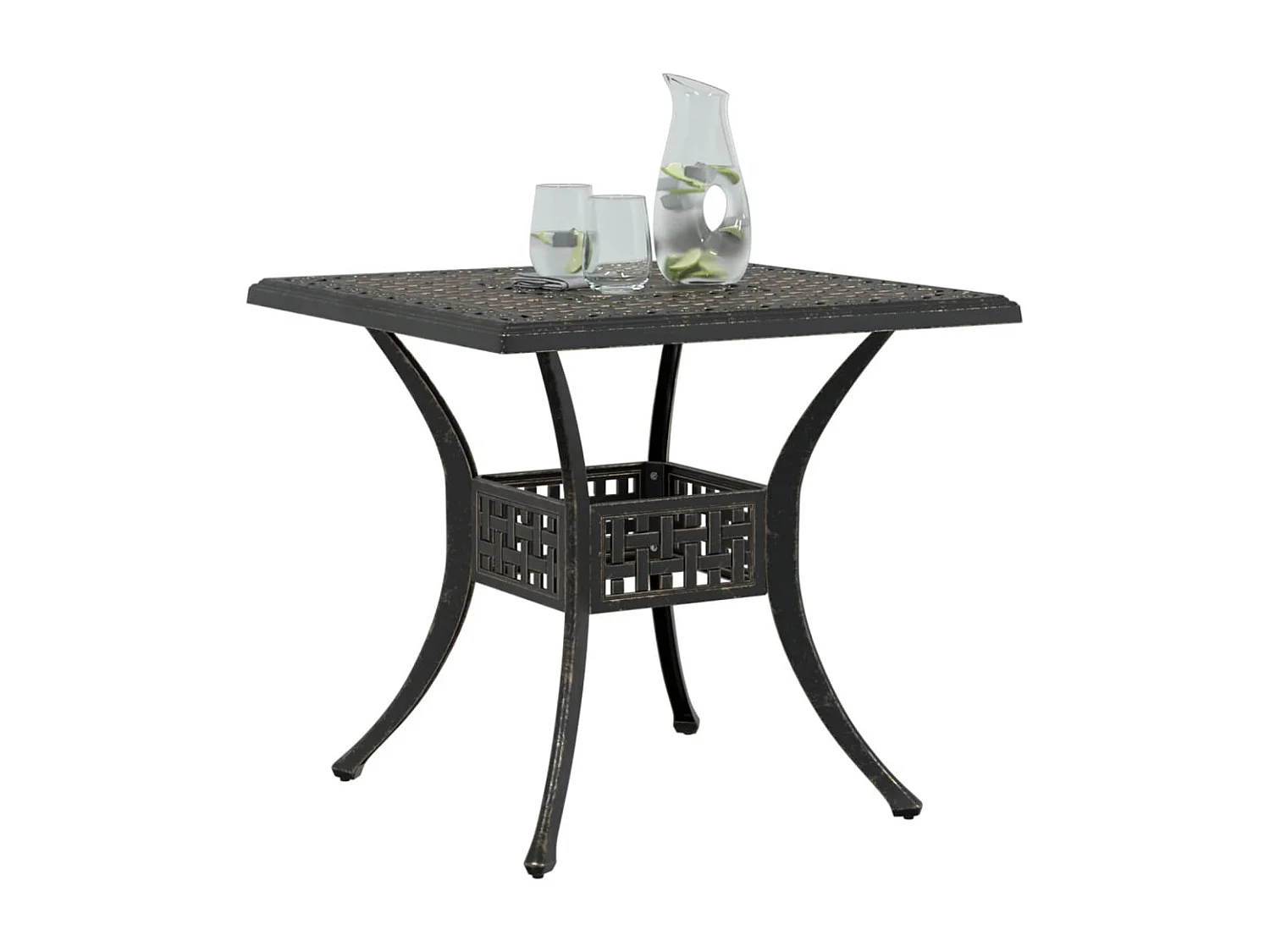 Tavolo da Giardino Bronzo 80x80x75 cm in Alluminio Pressofuso