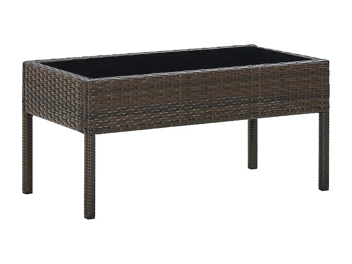 Tavolo da Giardino Marrone 75x40x37 cm in Polyrattan