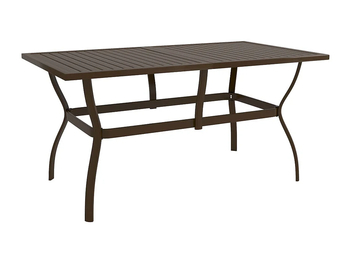 Table de jardin Marron 140x80x72 cm Acier