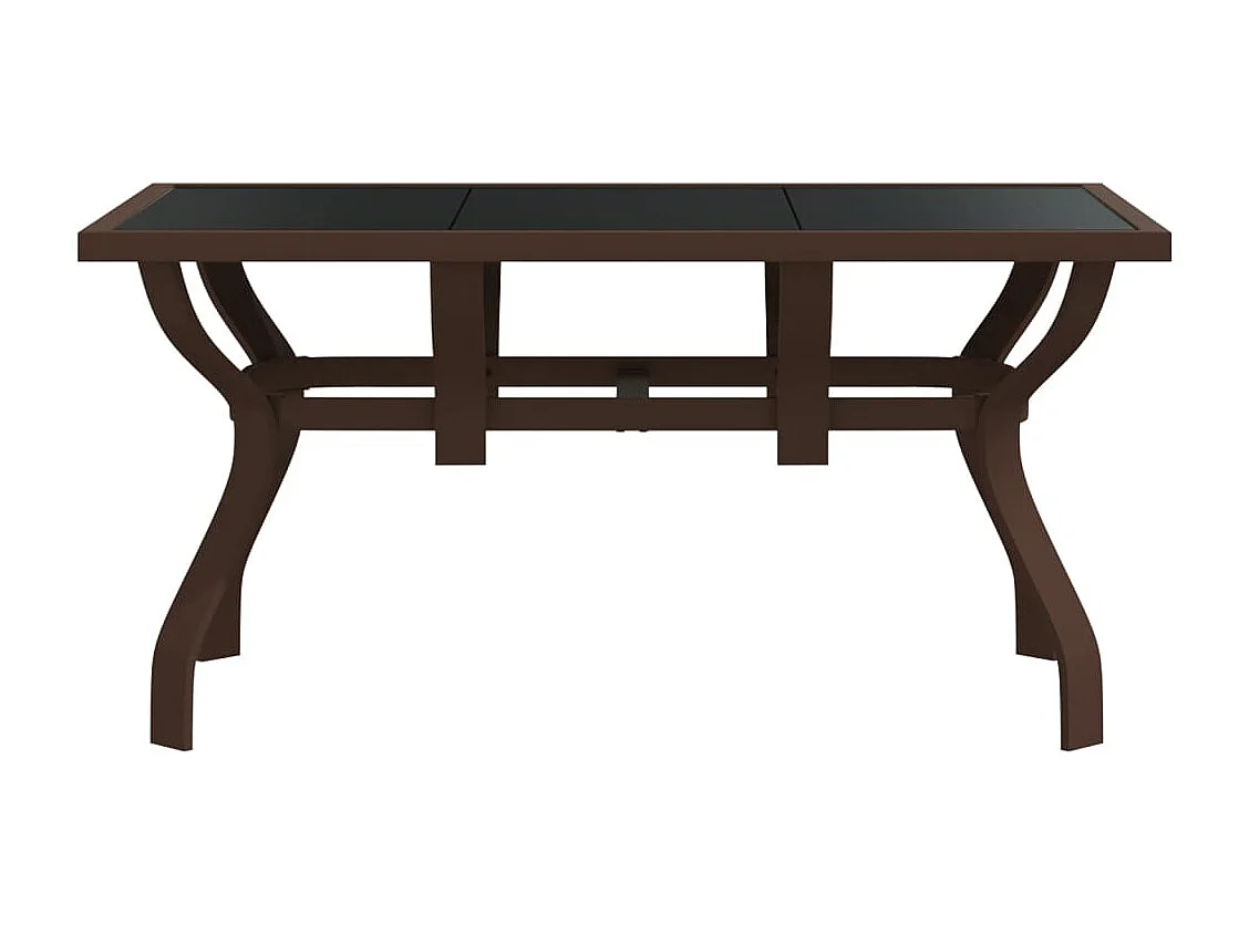Table de jardin Marron et noir 140x70x70 cm Acier et verre