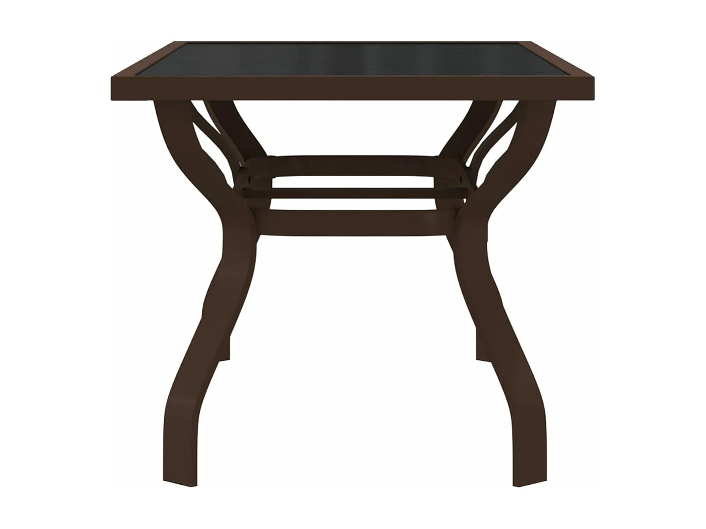 Gartentisch Braun und Schwarz 140x70x70 cm Stahl und Glas