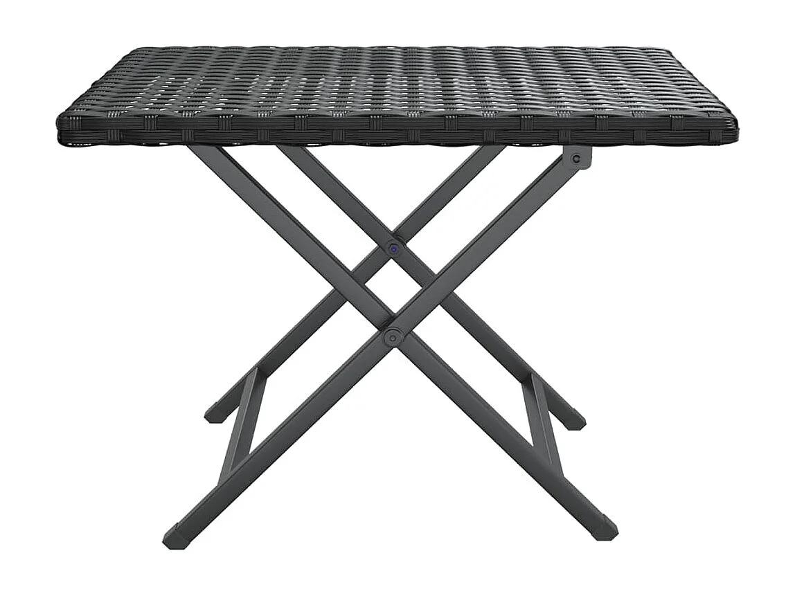 Mesa plegable ratán sintético negro 45x35x32 cm