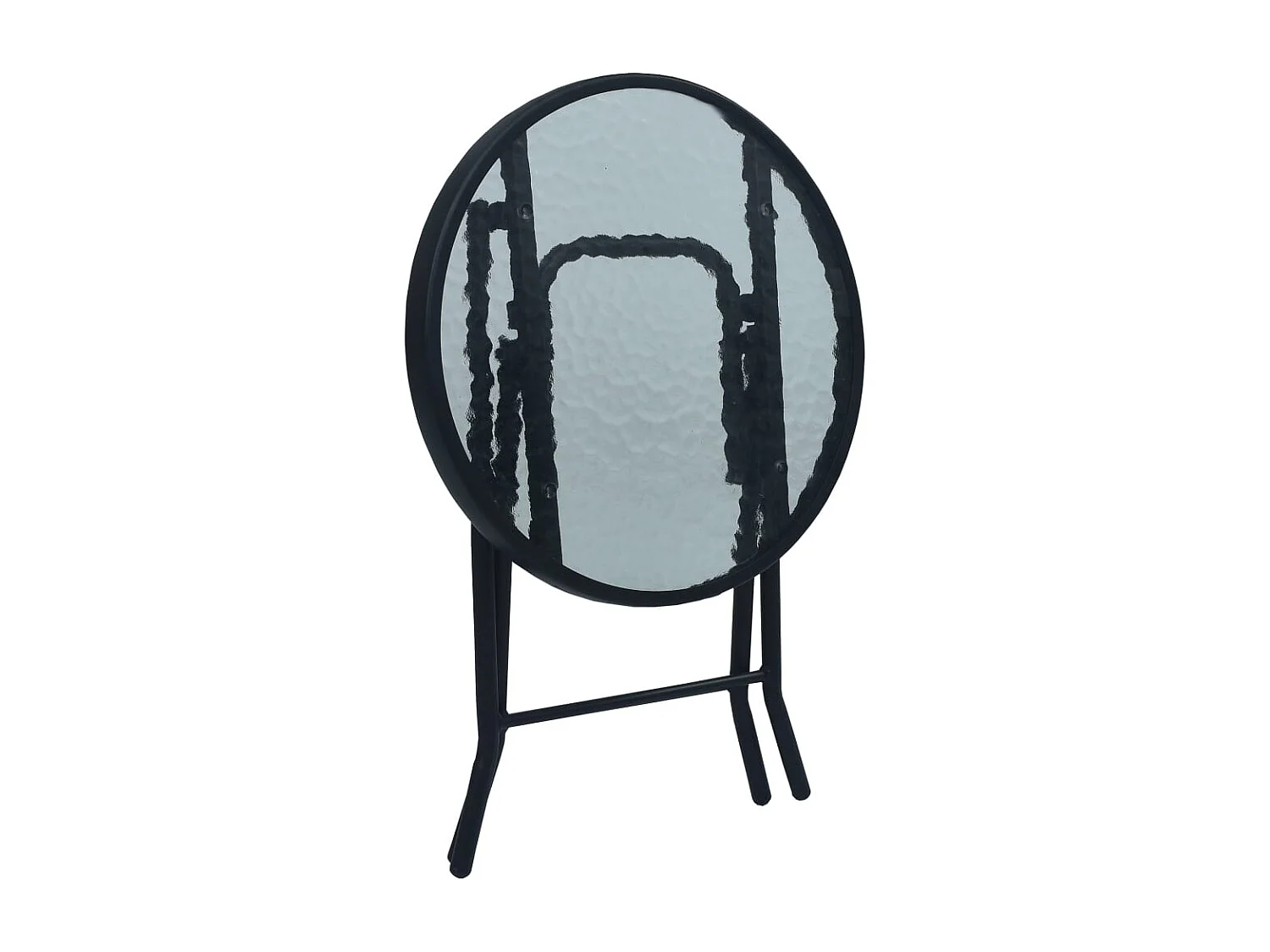 Bistrotisch Schwarz 40x46 cm Stahl und Glas