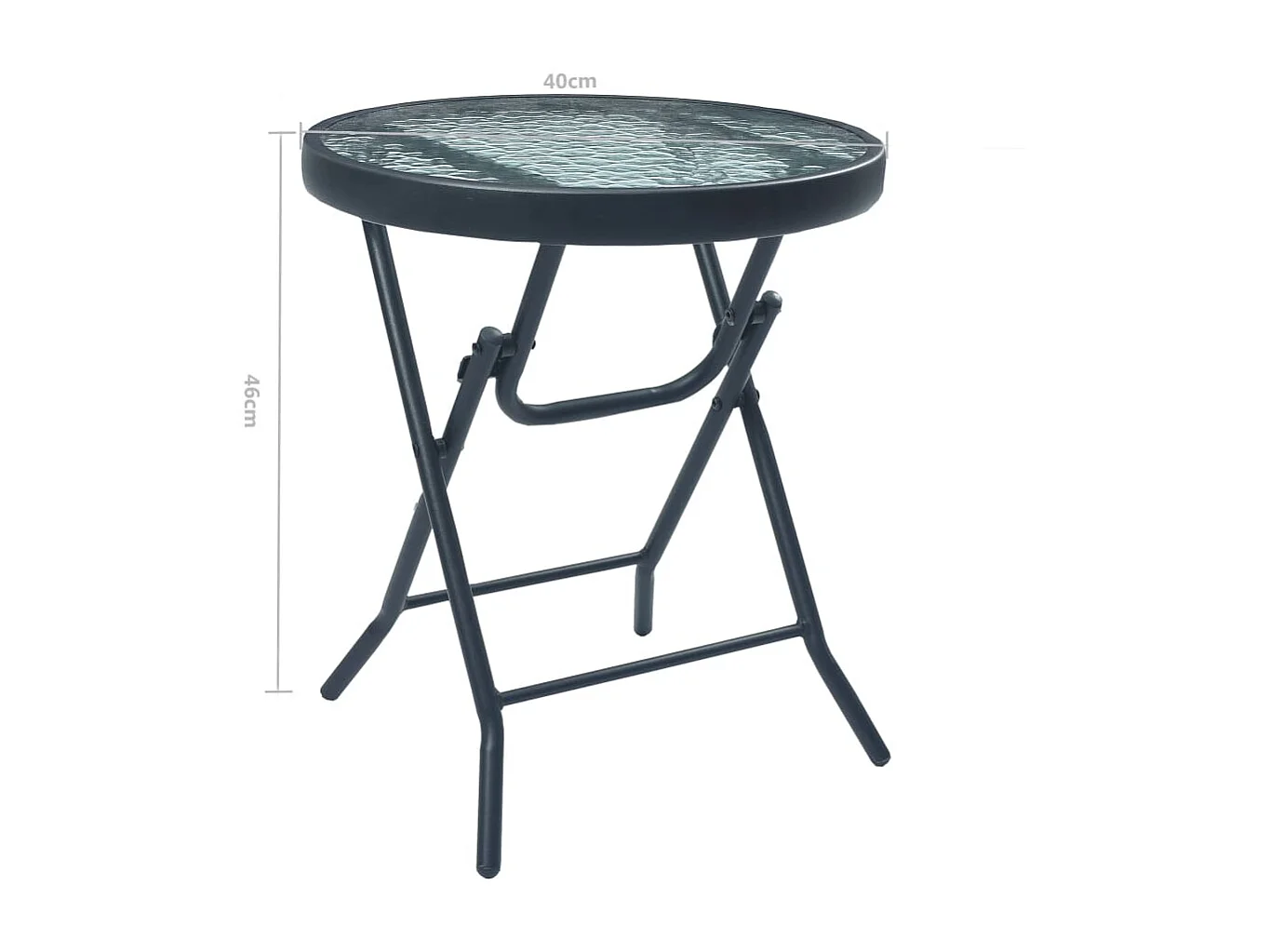 Bistrotisch Schwarz 40x46 cm Stahl und Glas