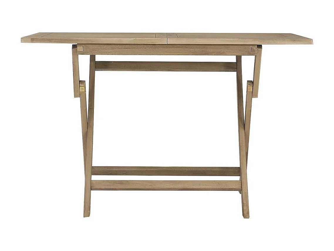 Tavolo da Giardino Pieghevole Grigio120x70x75 cm Massello Teak