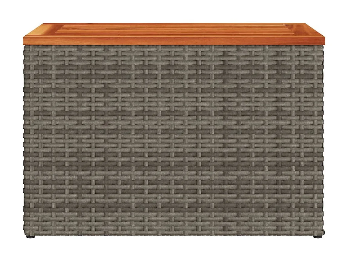 Tables d'appoint de jardin 2 pcs gris rotin bois massif