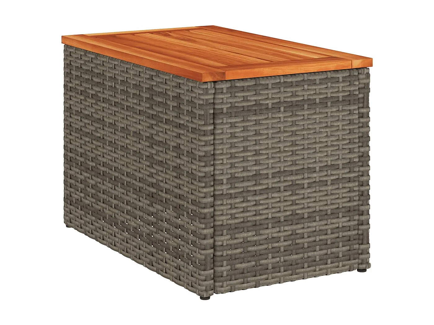 Tables d'appoint de jardin 2 pcs gris rotin bois massif