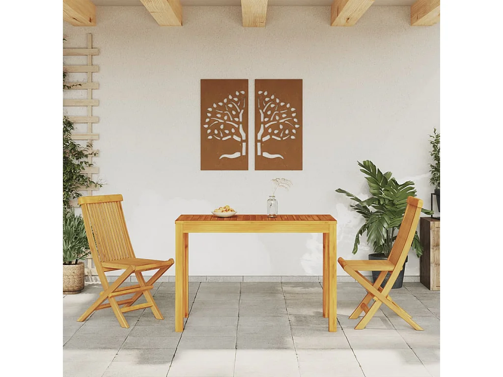 Table à manger de jardin 110x55x75 cm bois massif d'acacia