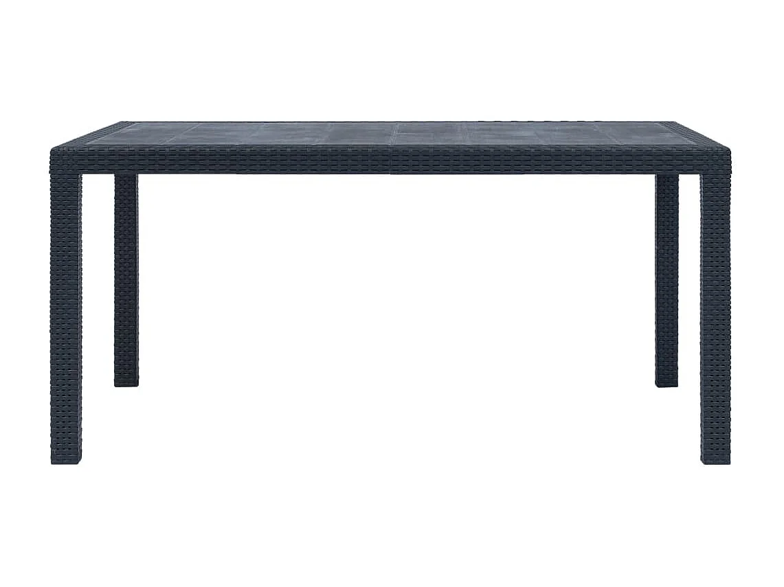 Table de jardin Anthracite 150x90x72 cm Plastique Aspect rotin